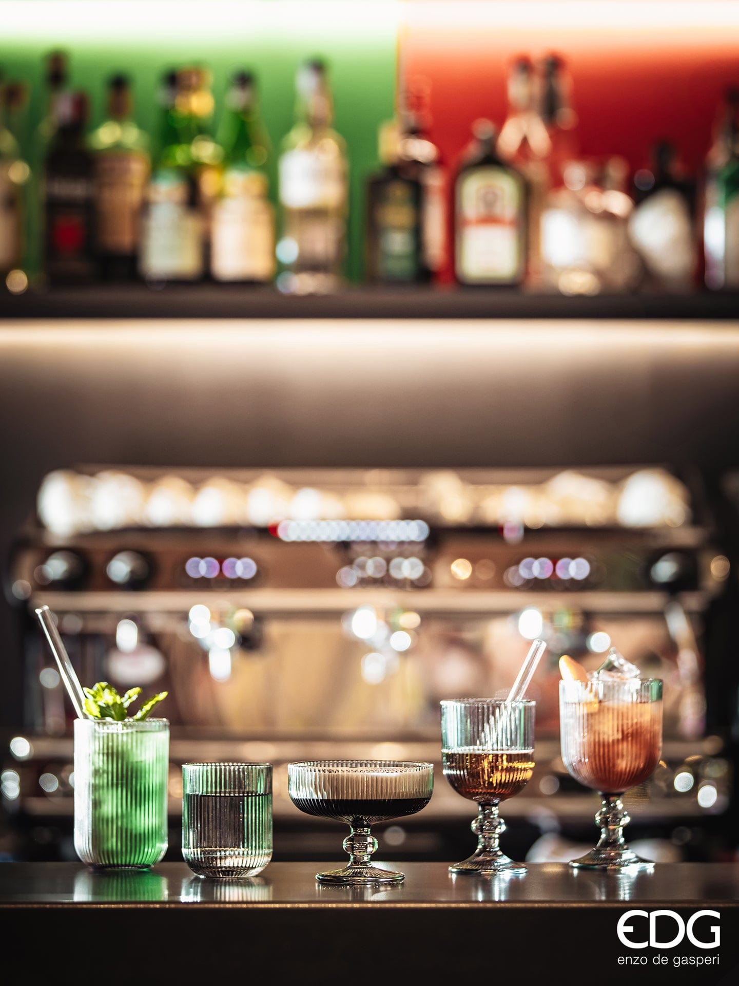 Italiving wine glass Smoke grey white wine glass with wave design – style meets elegance